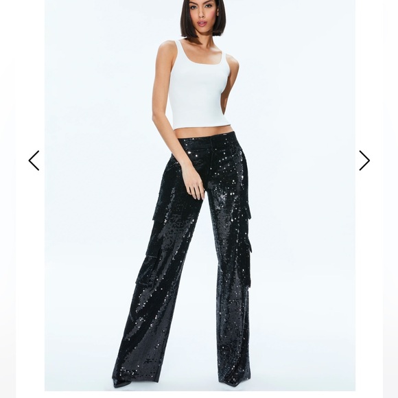 Alice and Olivia Hayes sequin cargo pants - Picture 4 of 16